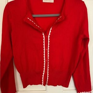 Belle Poque Red Cardigan Sweater